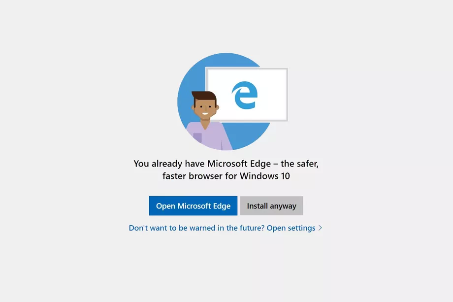 Komunikat wyświetlający się podczas instalacji Google Chrome lub Firefoxa